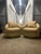 Brass Vintage Mid-Century Modern Swivel 80s Barrel Lounge Chairs Attributed Milo Baughman Set of Two . For Sale - Image 8 of 12