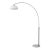 1960s Morelli Floor Lamp in Black Nickel Finish - White Oval Shade, Mid Century Arc Lamp For Sale
