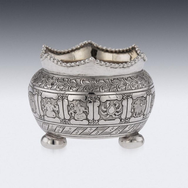 Black 19th Century Victorian Solid Silver Salts & Spoons, London, 1870s, Set of 6 For Sale - Image 8 of 18