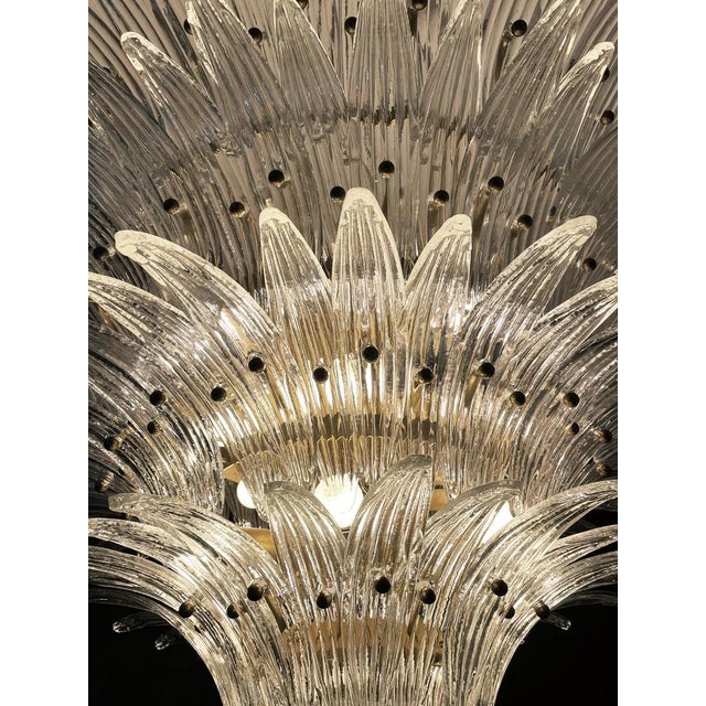 Palmette Chandelier in Clear Glass, 1990s For Sale - Image 18 of 18