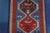 Sky Blue Hand Knotted Wool Geometric Diamond Medallion Tribal Animal Rug Runner 3' X 12' For Sale - Image 8 of 14