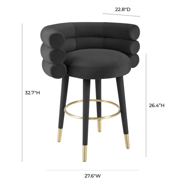 2020s Betty Black Velvet Counter Stool For Sale - Image 5 of 7