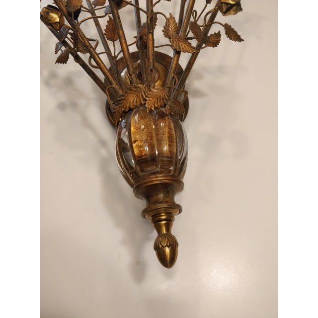 Gold Murano Glass 9-Light Wall Lamp from Banci, 1970s For Sale - Image 8 of 14