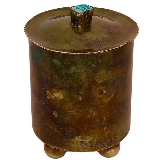 Art Deco Cigarette Container in Brass, 1925 For Sale - Image 10 of 10