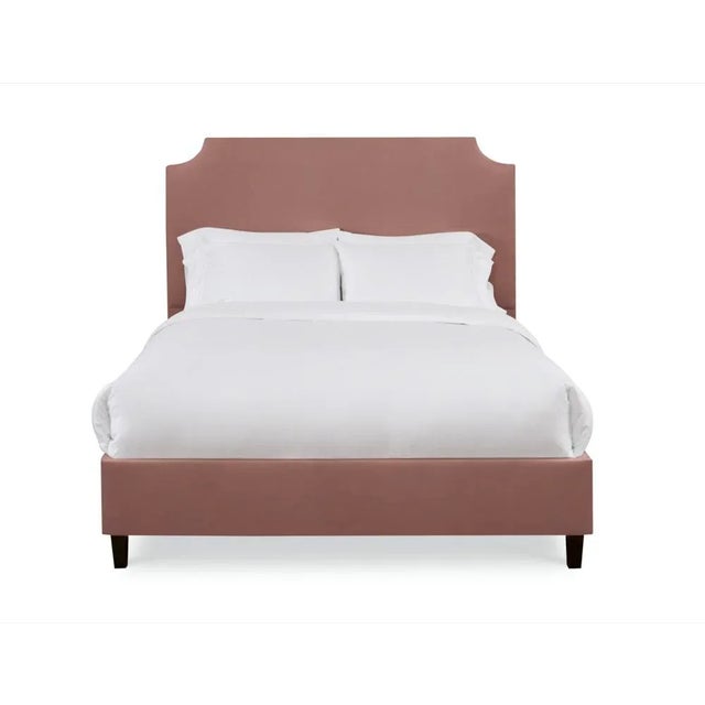Casa Cosima Reagan King Bedframe, Blush Velvet For Sale - Image 4 of 4