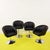 Animal Skin Black Faux Leather Swivel Armchairs with Chrome Bases, Set of 4 For Sale - Image 7 of 7