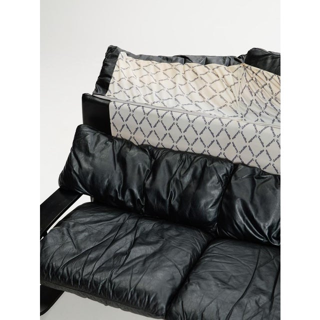 Italian Three-Seater Sofa in Leather by Coralba, 1980s For Sale - Image 14 of 15