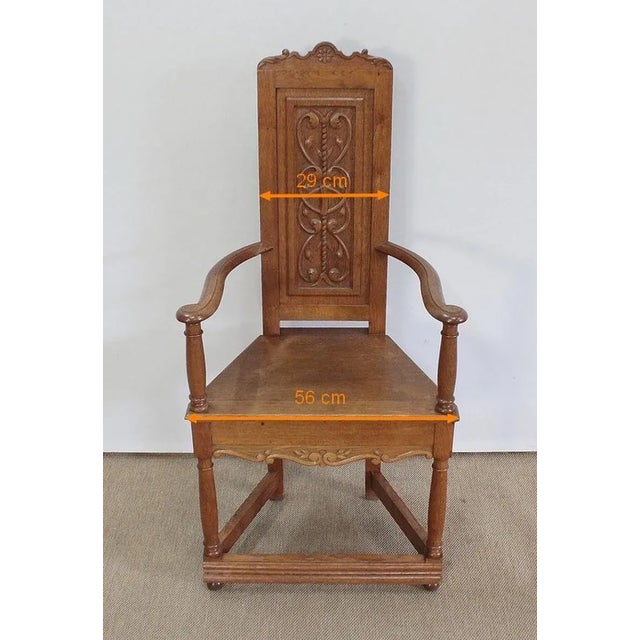 Set of Renaissance Style Caquetoires Armchairs in Blond Oak, Late 19th Century For Sale - Image 18 of 18
