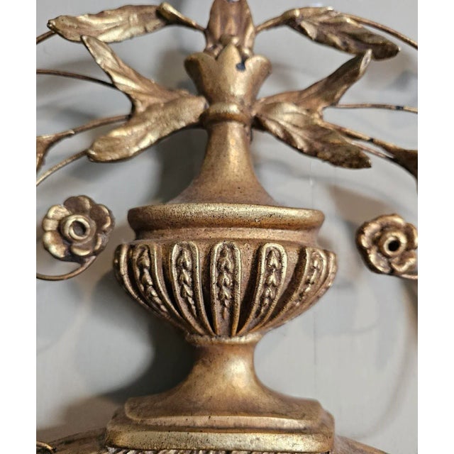 Gold Pair of Adams Style Carved and Gilt Mirrors by Friedman Brothers 53"h X 28"w For Sale - Image 8 of 9