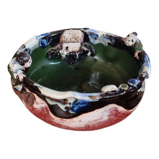 Antique Meiji Japanese Sumida-Gawa Bowl from Inoue Ryosai Ii For Sale