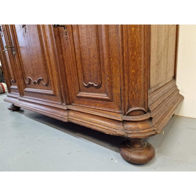 Oak Sideboard with Carvings, 1920s For Sale - Image 10 of 12