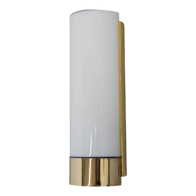 Brass and Opaline Glass Wall Lamp from Glashutte Limburg, 1970s For Sale