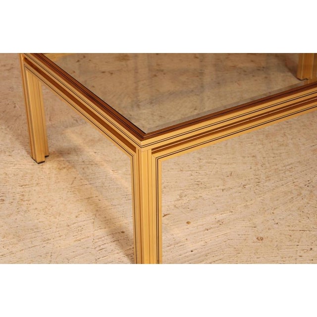 Mid-Century Coffee Table with Bevelled Edge Glass Top by Pierre Vandel, 1970s For Sale - Image 3 of 11