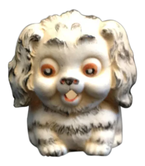Late 19th Century Schafer & Vater German Bisque Dog Figural Fairy Nursery Lamp