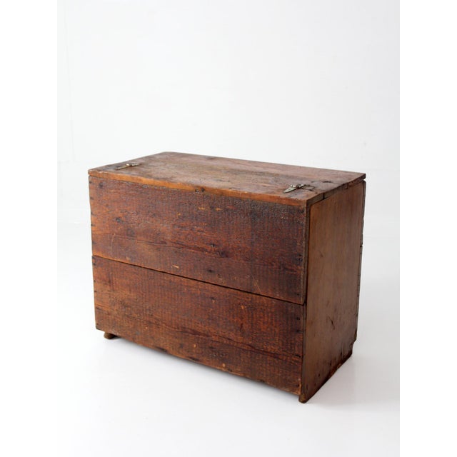 Antique Primitive Wood Storage Chest For Sale - Image 18 of 18