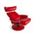 Red Set of Jazz Swivel Lounge Chair and Ottoman in Leather from Stressless For Sale - Image 8 of 18