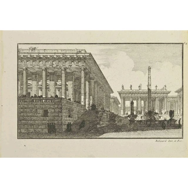 Roman Forum is an etching realized by Jérôme Charles Bellicard in 18th Century. Good conditions. The artwork is depicted...