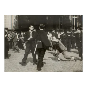 Paris, Demonstration on Boulevard St Germain - Silver Gelatin B & W Photography