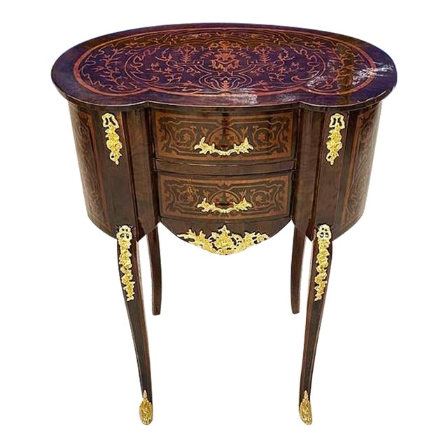 Louis XV Style Dark Brown Bedside Table Nightstands For Sale