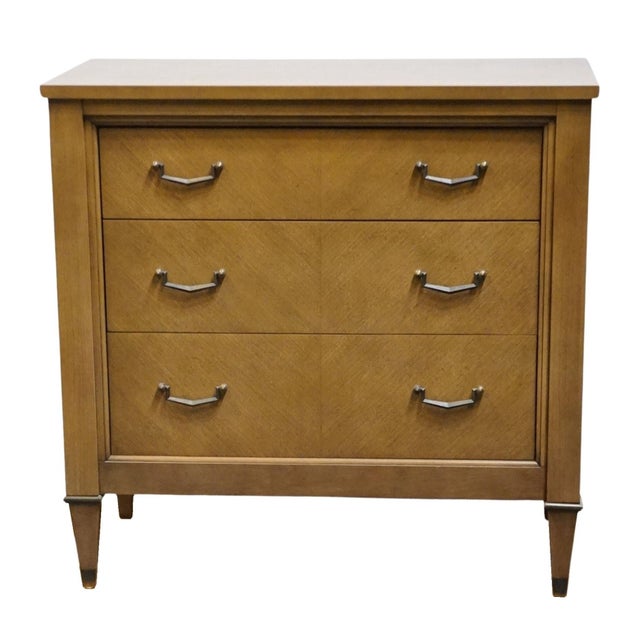 Mediterranean Century Furniture Italian Mediterranean 34" Three Drawer Chest Nightstand 7212/356 For Sale - Image 3 of 11