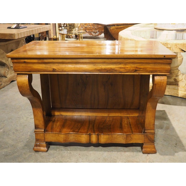 French Antique French Louis Philippe Style Console Table With Single Drawer, C. 1860 For Sale - Image 3 of 18