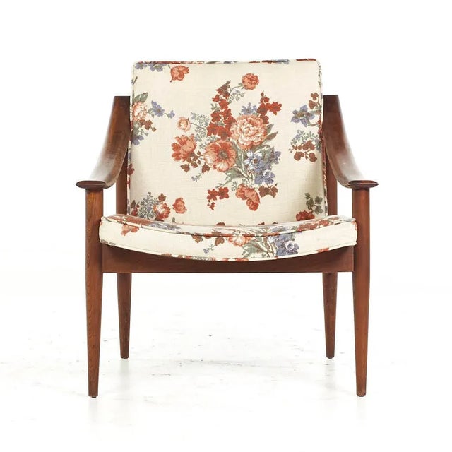 Mid 20th Century Lawrence Peabody Mid Century Walnut Lounge Chairs - Pair For Sale - Image 5 of 12