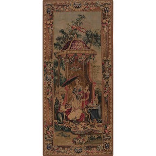 1990s 18th Century Tapestry Recreation “The Empress’ Tea” Chinoiserie Scene For Sale