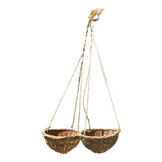 20th Century Boho Chic Hanging Baskets - a Pair For Sale