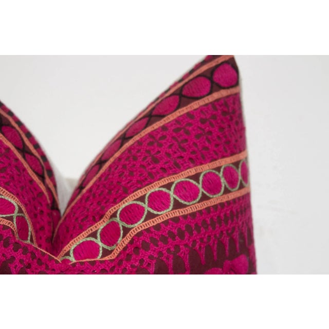 Tribal Rindu Embroidered Floral Pillow For Sale - Image 3 of 7