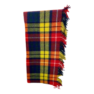 Merino Lambswool Knee Rug /Blanket in a Multi Color Plaid Pattern - Made in England