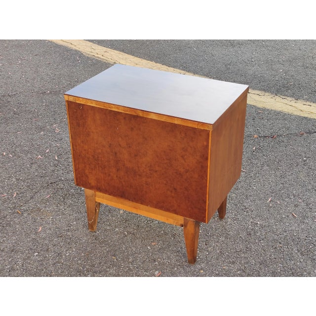 Mid 20th Century Mid Century Modern Vintage Walnut Nightstand For Sale - Image 9 of 10