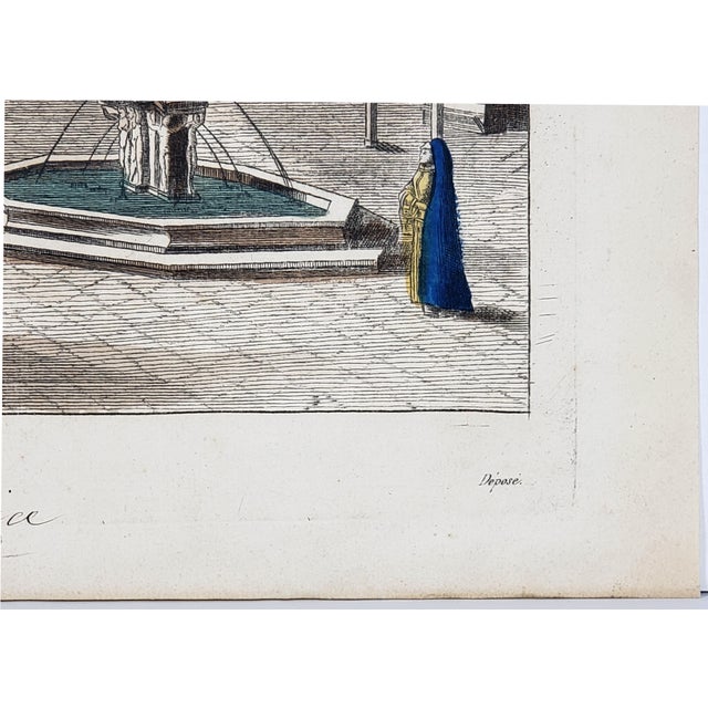 Antique Original 18th Century French Optical Print of a Piazza (Market) in Venice, Italy For Sale - Image 4 of 8