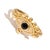 Contemporary Mystic Black Onyx Evil Eye Gold Adjustable Band Ring, Size 8 For Sale - Image 3 of 7