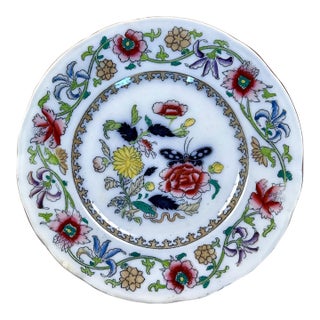 Antique Boch Freres Keramis Plate, 19th Century Chinoiserie Dessert Bread Plate For Sale