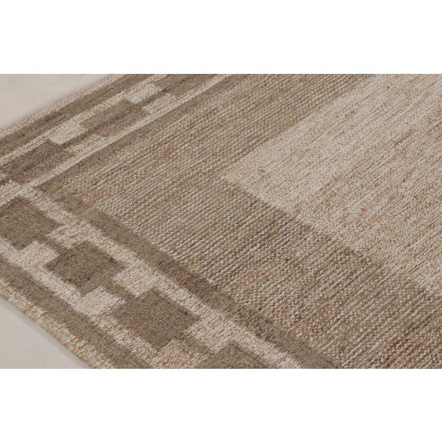 Contemporary Scandinavian Style Wool Rug in Beige by Rug & Kilim, India For Sale - Image 9 of 10