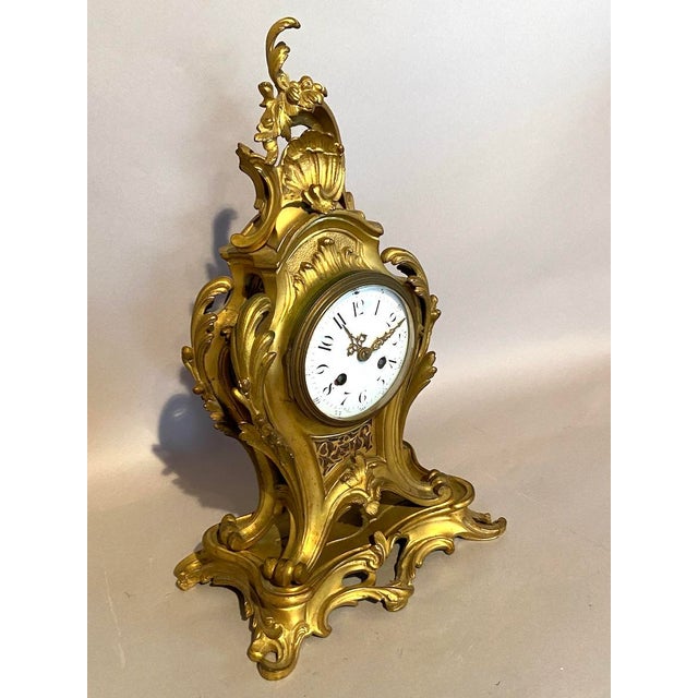 19th C French Louis XV S. Marti Ormolu Mantel Clock 1Pc For Sale - Image 16 of 18
