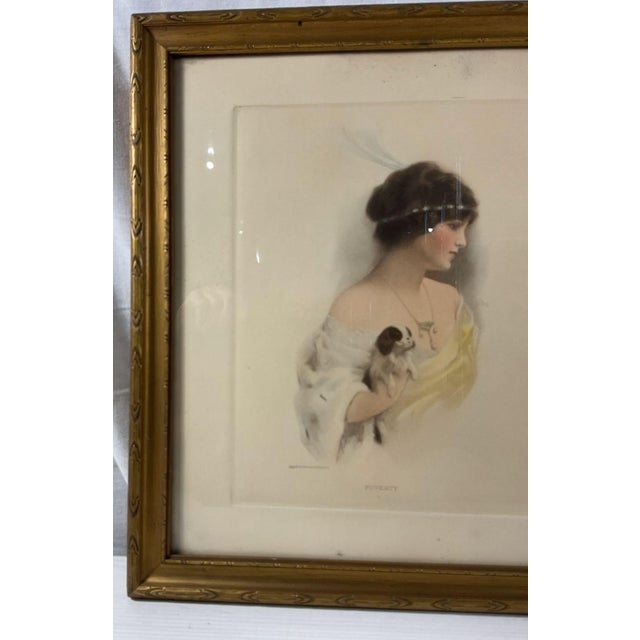 Antique 1907 Bessie Pease Gutmann "Poverty & Riches" Lithograph in Gold Gesso Frame For Sale - Image 4 of 7