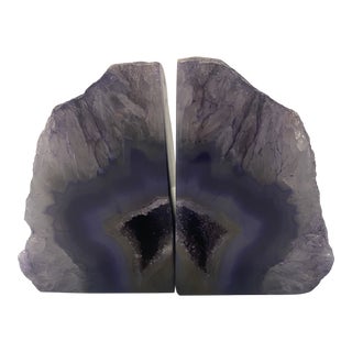 Purple Agate Bookends - a Pair For Sale