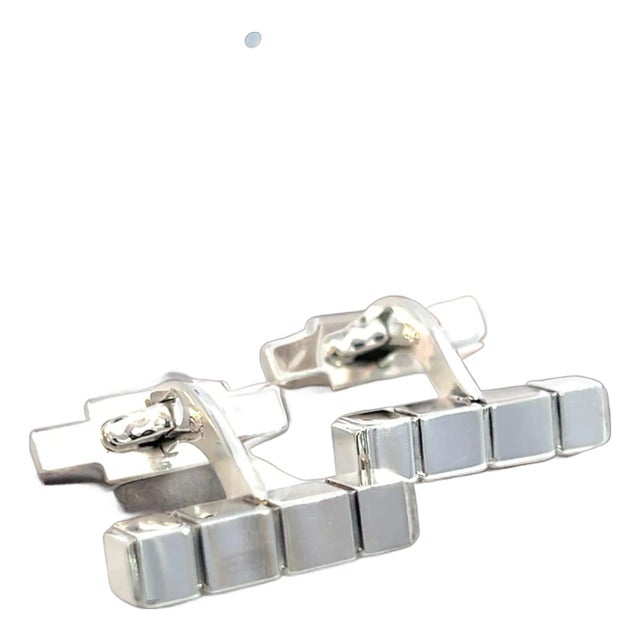 1990s George Jensen Estate Mens Cufflinks Silver, 2 Pieces For Sale