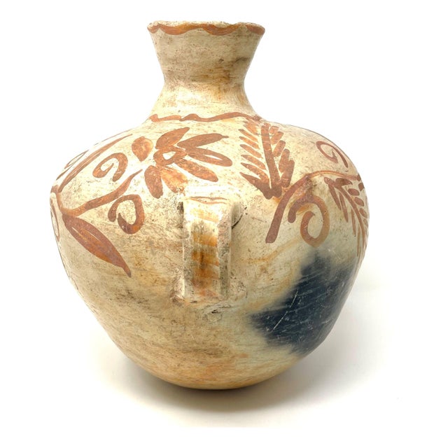 Hand-Painted Water Jar From Chiapas, Mexico - 12" H X 8" Diam. For Sale - Image 4 of 10
