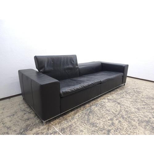 Boston Sofa in Black Leather from Who's Perfect For Sale - Image 10 of 14