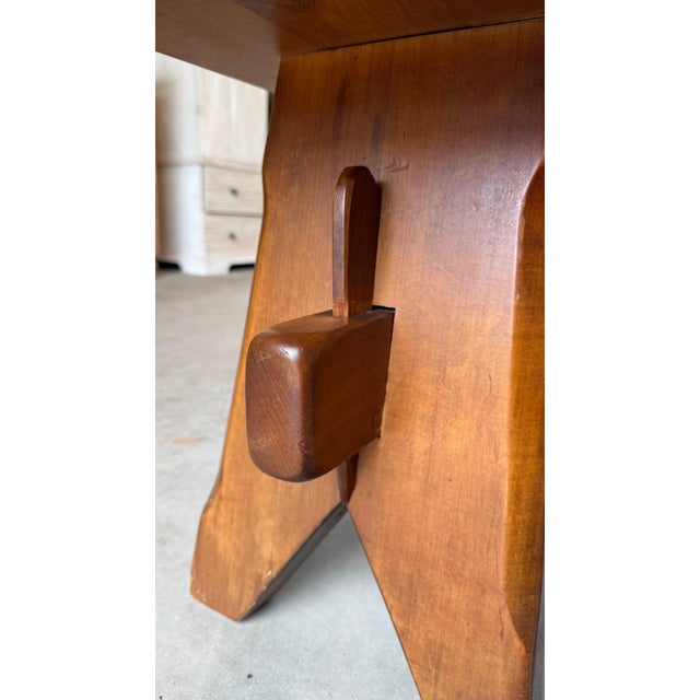 Pair of Vintage French Walnut Benches For Sale - Image 6 of 7