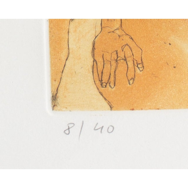 Abstract 1993 Etching of Figures by Kurt Mair For Sale - Image 3 of 8