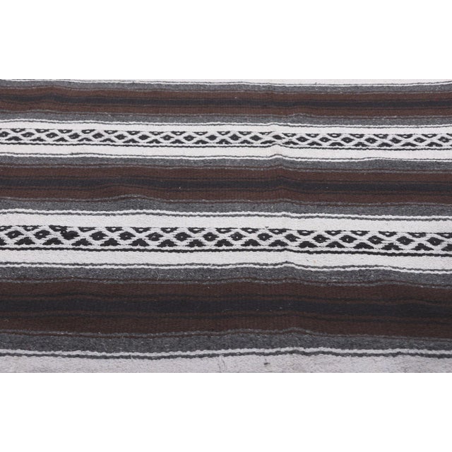 Late 20th Century Vintage Striped Indian Kilim Rug - 04'09 X 05'11 For Sale - Image 5 of 9