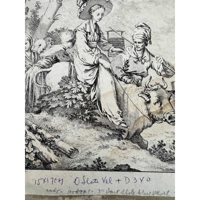 Antique French Engraving After Francois Boucher Huquier Framed For Sale - Image 14 of 15