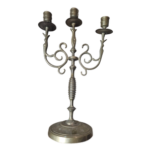 Antique Candelabra Candlestick Holder 16" Brazz 3 Arms French Style Pricket