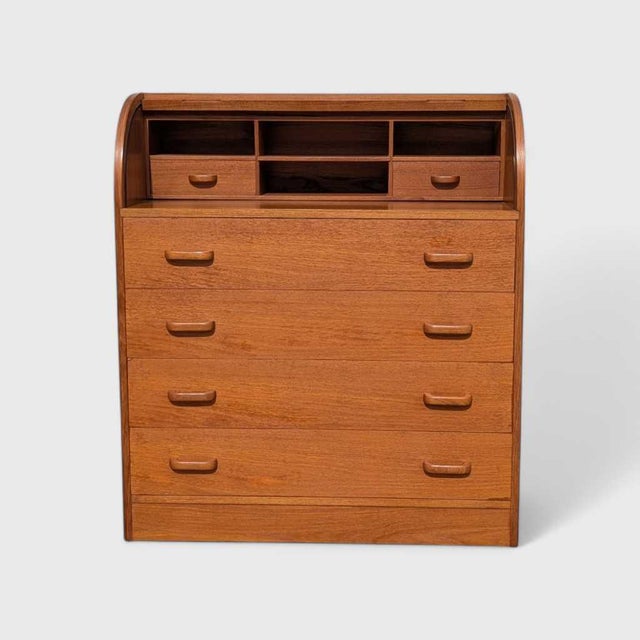 Mid-Century Danish Teak Roll-Top Desk by Egon Ostergaard, 1970s For Sale - Image 11 of 17