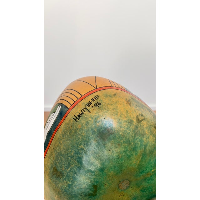 Large 1996 Signed Native American Gourd Vessel by Brad Hawiyeh-Ehi For Sale - Image 6 of 9
