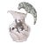 Vintage Silver on Copper Pitcher With Stone Bird Handle For Sale