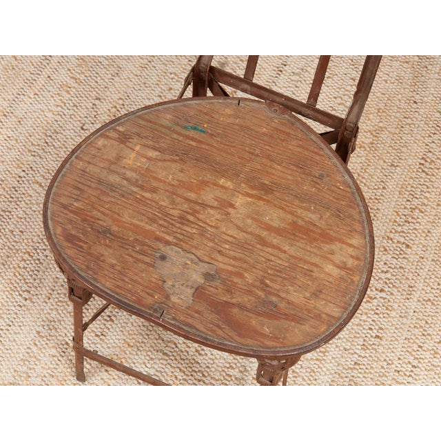 1920s 1920s Art Deco Cast Metal Folding Chair For Sale - Image 5 of 9
